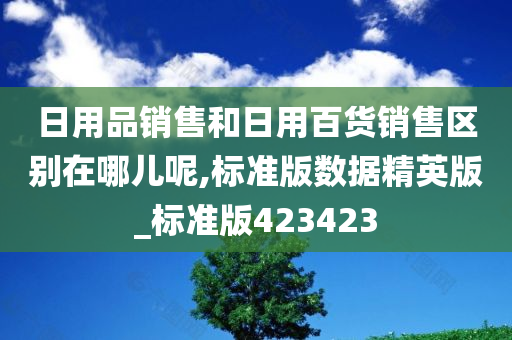 日用品销售和日用百货销售区别在哪儿呢,标准版数据精英版_标准版423423