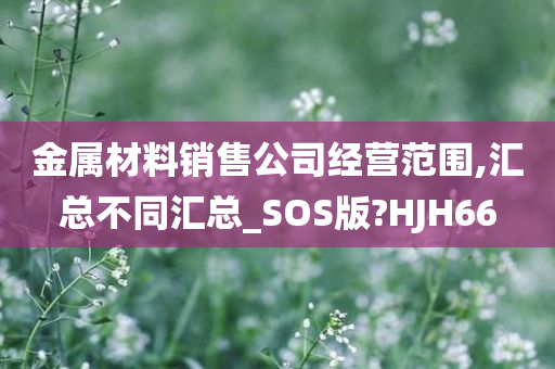 金属材料销售公司经营范围,汇总不同汇总_SOS版?HJH66