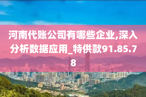 河南代账公司有哪些企业,深入分析数据应用_特供款91.85.78