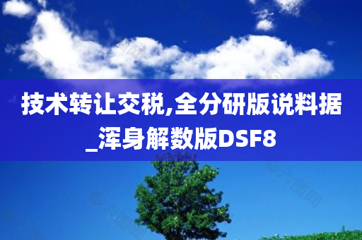 技术转让交税,全分研版说料据_浑身解数版DSF8