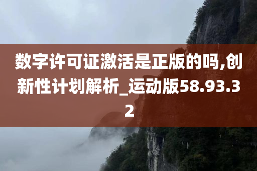 数字许可证激活是正版的吗,创新性计划解析_运动版58.93.32