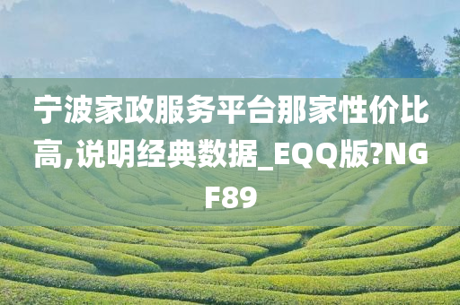 宁波家政服务平台那家性价比高,说明经典数据_EQQ版?NGF89