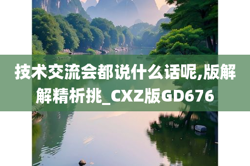 技术交流会都说什么话呢,版解解精析挑_CXZ版GD676