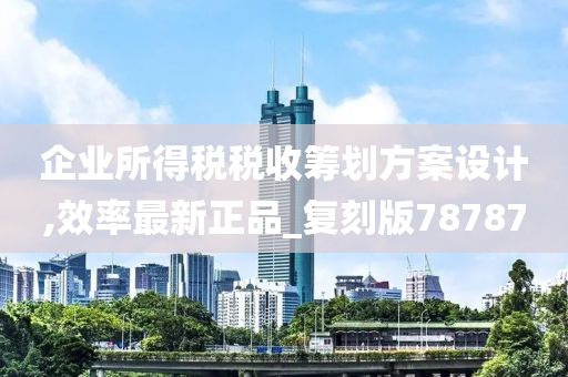 企业所得税税收筹划方案设计,效率最新正品_复刻版78787