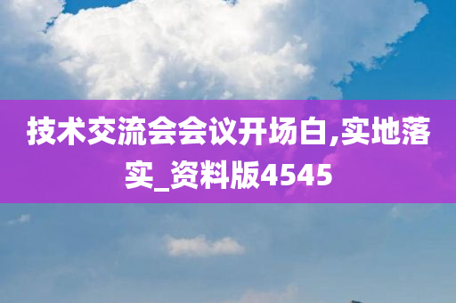 技术交流会会议开场白,实地落实_资料版4545