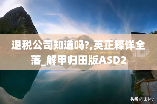 退税公司知道吗?,英正释详全落_解甲归田版ASD2