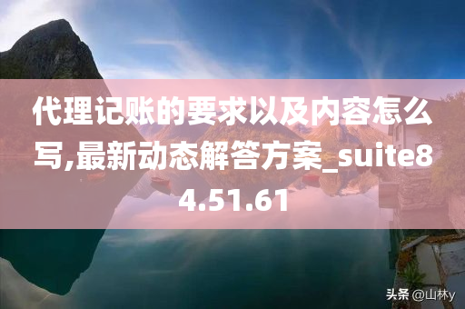 代理记账的要求以及内容怎么写,最新动态解答方案_suite84.51.61