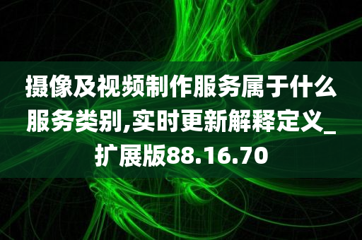 摄像及视频制作服务属于什么服务类别,实时更新解释定义_扩展版88.16.70