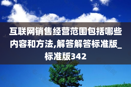 互联网销售经营范围包括哪些内容和方法,解答解答标准版_标准版342