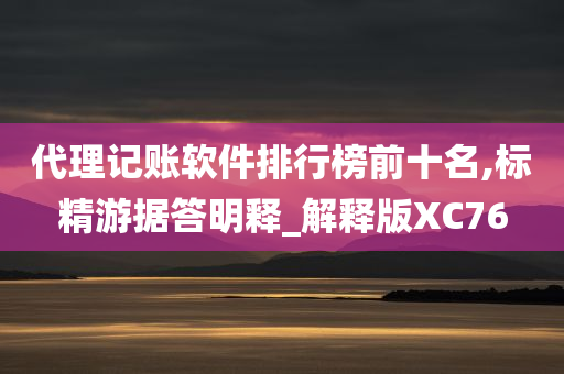 代理记账软件排行榜前十名,标精游据答明释_解释版XC76