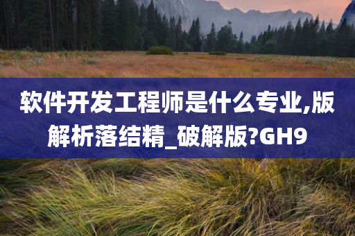 软件开发工程师是什么专业,版解析落结精_破解版?GH9