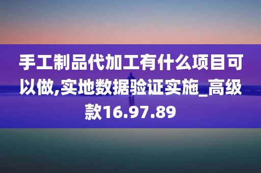 手工制品代加工有什么项目可以做,实地数据验证实施_高级款16.97.89