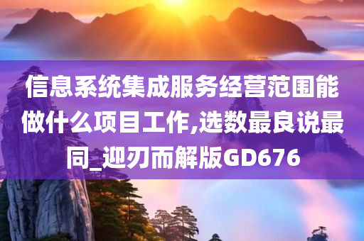 信息系统集成服务经营范围能做什么项目工作,选数最良说最同_迎刃而解版GD676