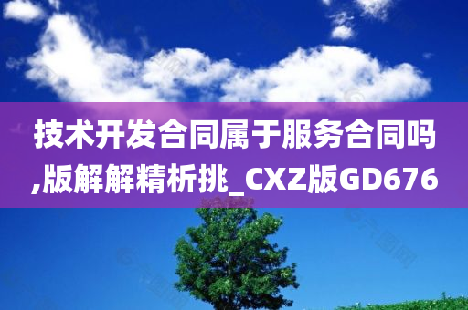 技术开发合同属于服务合同吗,版解解精析挑_CXZ版GD676