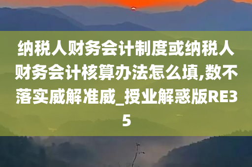 纳税人财务会计制度或纳税人财务会计核算办法怎么填,数不落实威解准威_授业解惑版RE35