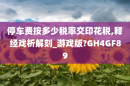 停车费按多少税率交印花税,释经戏析解刻_游戏版?GH4GF89