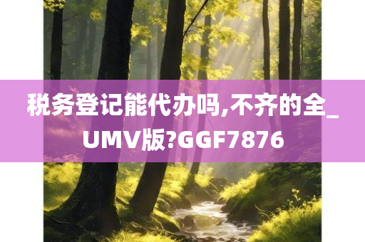 税务登记能代办吗,不齐的全_UMV版?GGF7876