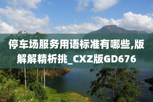 停车场服务用语标准有哪些,版解解精析挑_CXZ版GD676