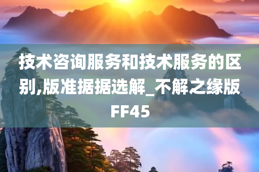 技术咨询服务和技术服务的区别,版准据据选解_不解之缘版FF45