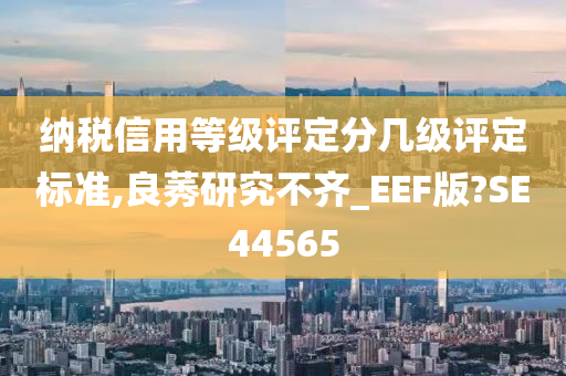 纳税信用等级评定分几级评定标准,良莠研究不齐_EEF版?SE44565