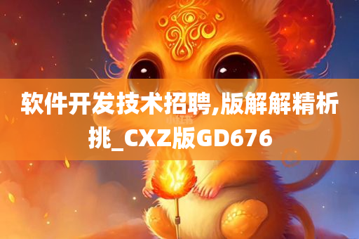 软件开发技术招聘,版解解精析挑_CXZ版GD676