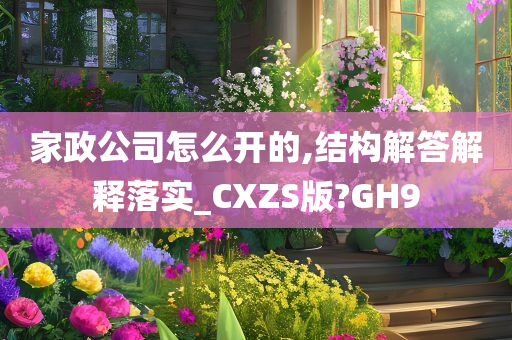 家政公司怎么开的,结构解答解释落实_CXZS版?GH9