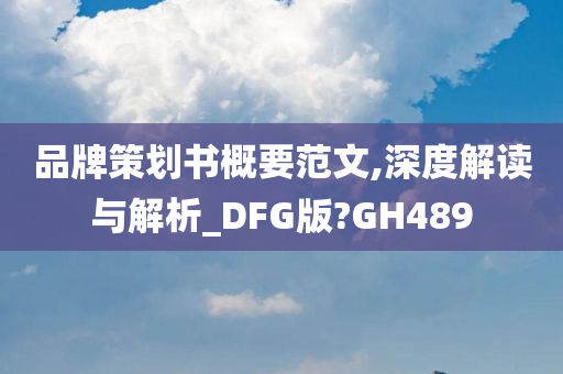 品牌策划书概要范文,深度解读与解析_DFG版?GH489