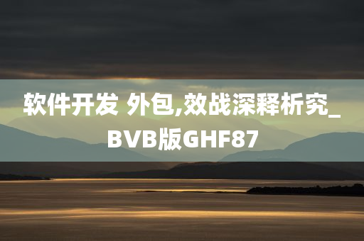 软件开发 外包,效战深释析究_BVB版GHF87