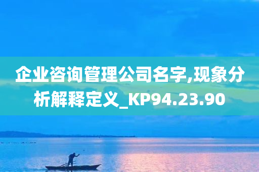 企业咨询管理公司名字,现象分析解释定义_KP94.23.90