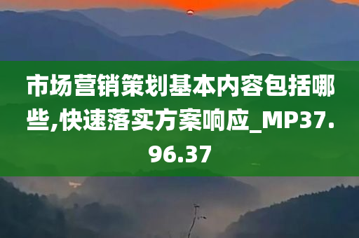 市场营销策划基本内容包括哪些,快速落实方案响应_MP37.96.37