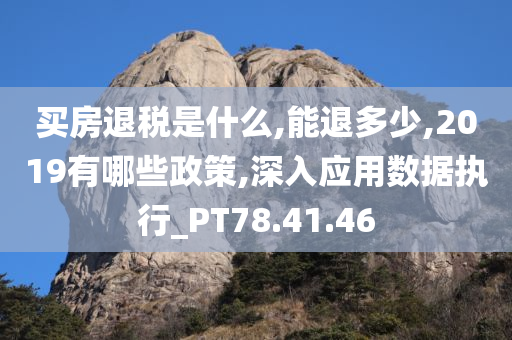 买房退税是什么,能退多少,2019有哪些政策,深入应用数据执行_PT78.41.46