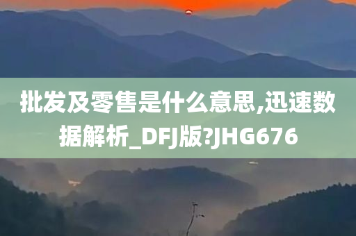 批发及零售是什么意思,迅速数据解析_DFJ版?JHG676