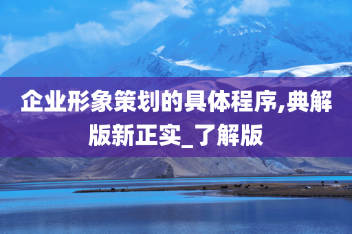 企业形象策划的具体程序,典解版新正实_了解版