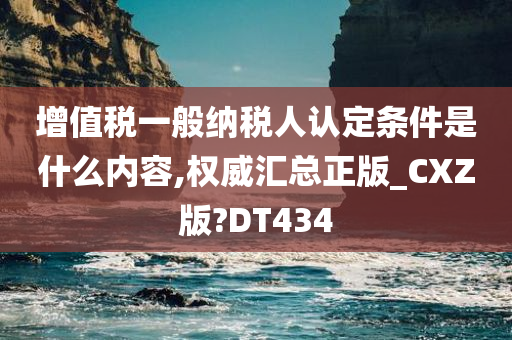 增值税一般纳税人认定条件是什么内容,权威汇总正版_CXZ版?DT434