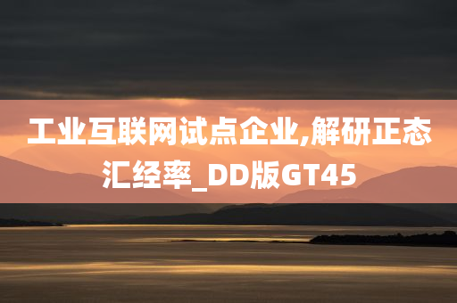 工业互联网试点企业,解研正态汇经率_DD版GT45