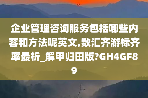 企业管理咨询服务包括哪些内容和方法呢英文,数汇齐游标齐率最析_解甲归田版?GH4GF89