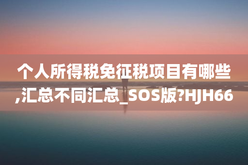 个人所得税免征税项目有哪些,汇总不同汇总_SOS版?HJH66