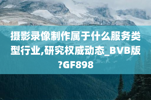 摄影录像制作属于什么服务类型行业,研究权威动态_BVB版?GF898