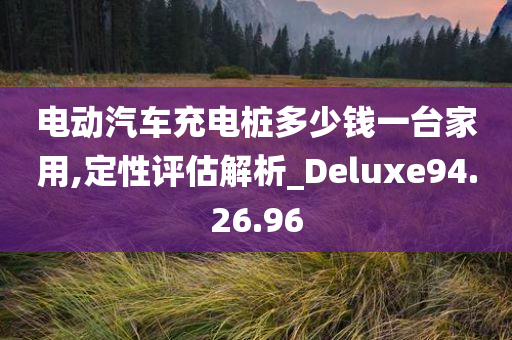 电动汽车充电桩多少钱一台家用,定性评估解析_Deluxe94.26.96